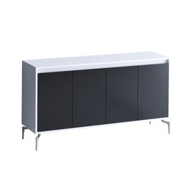 Hanah Home Consola Blanco y Negro 140cm x 94cm x 40cm Diseño Elegante con Estantes